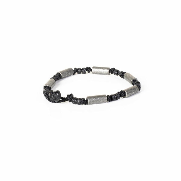 The Silver Black Rope Bracelet