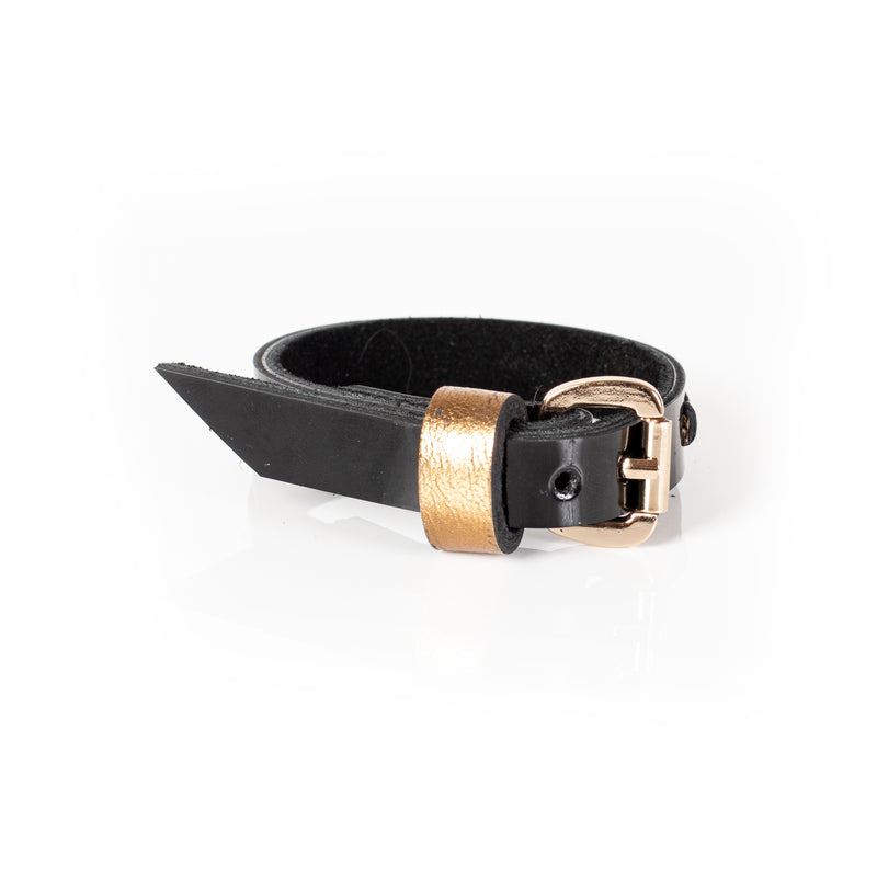 The Gold Stackable Leather Bracelet