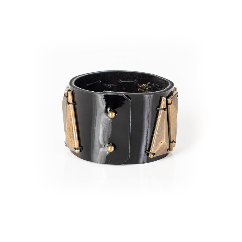 The Triangle Black Patent Leather Cuff