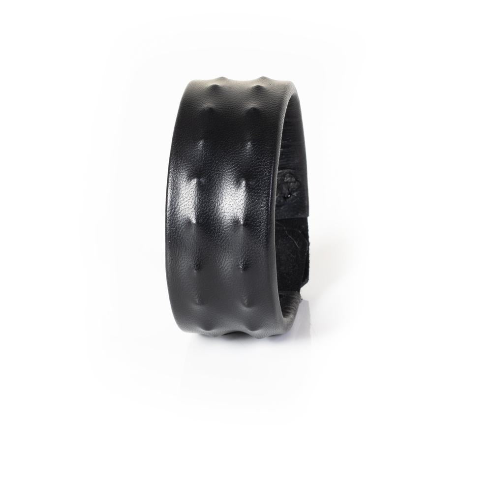 The Wide Pinned Black Leather Cuff – The Dark USA