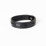 The Slim Pinned Black Leather Cuff