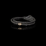 The Braided Triple Tour Black Leather Wrap