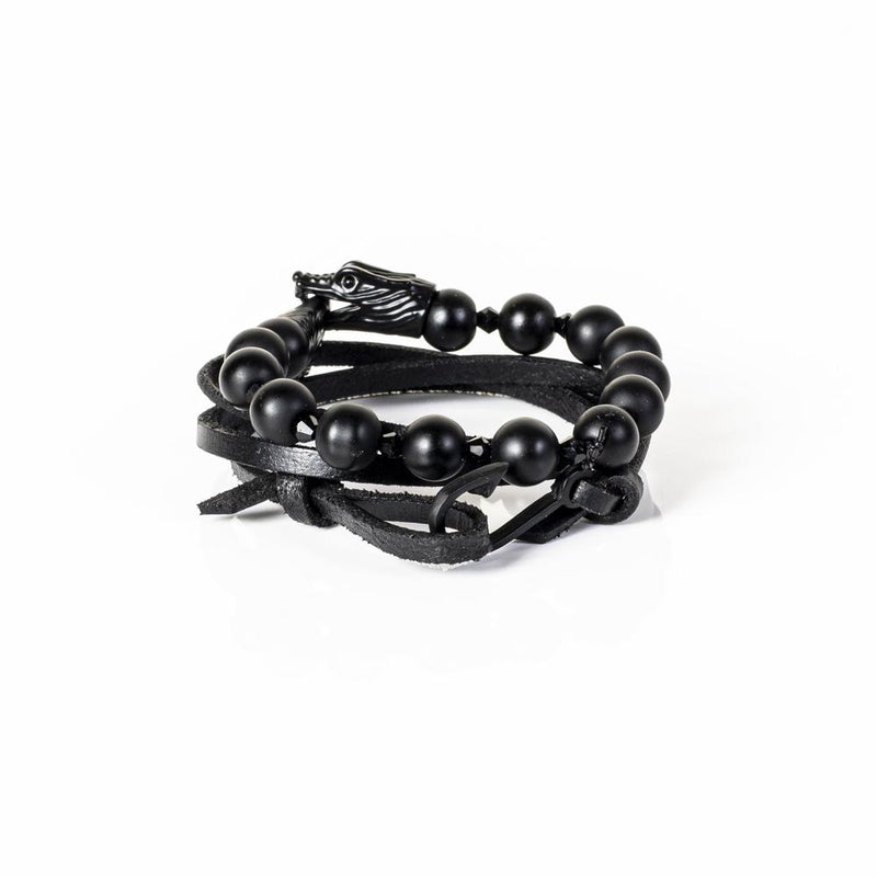 The Gargoyles Beaded Black Bracelet Set