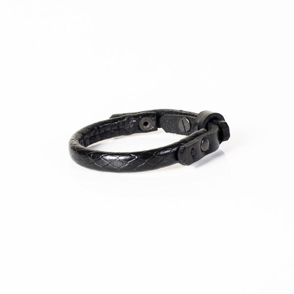 The Slim Braided Black Leather Bracelet