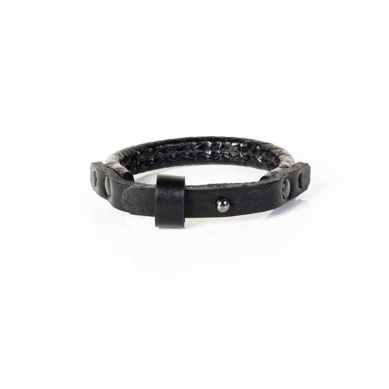 The Slim Braided Black Leather Bracelet