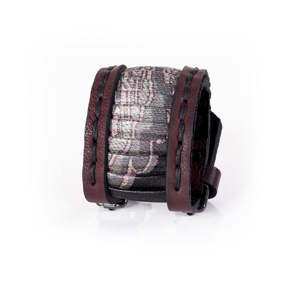 The Embossed Burgundy Leather Cuff