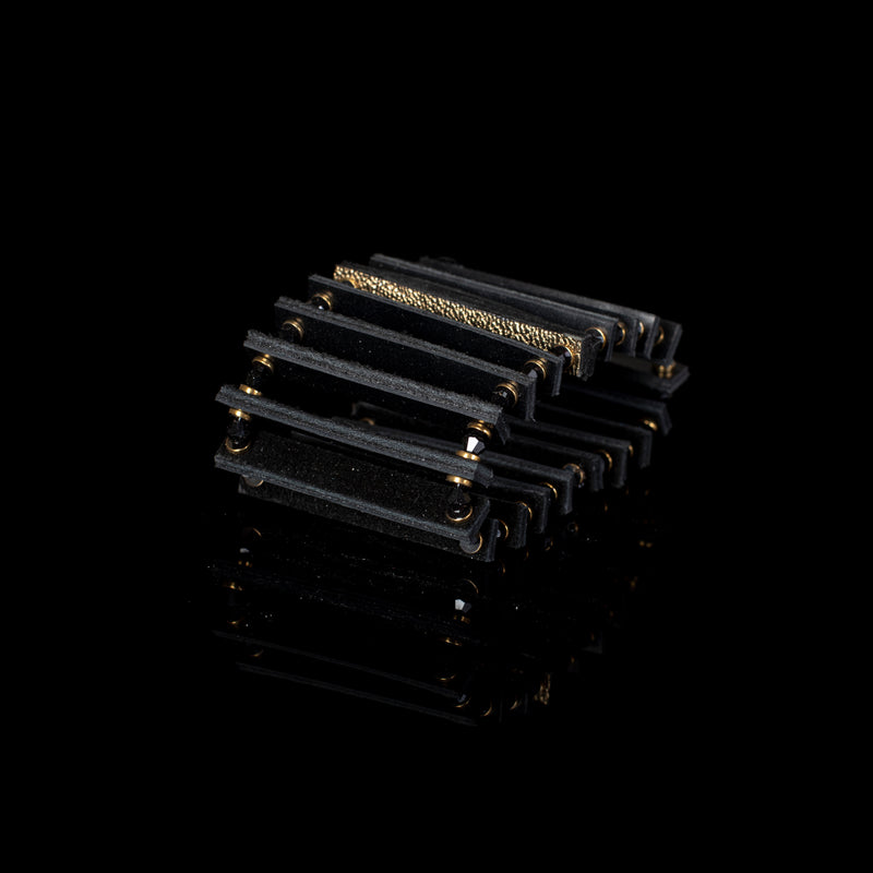 The Domino Black Leather Bracelet