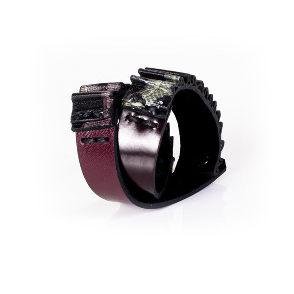 The Wide Embossed Leather Double Wrap Bracelet