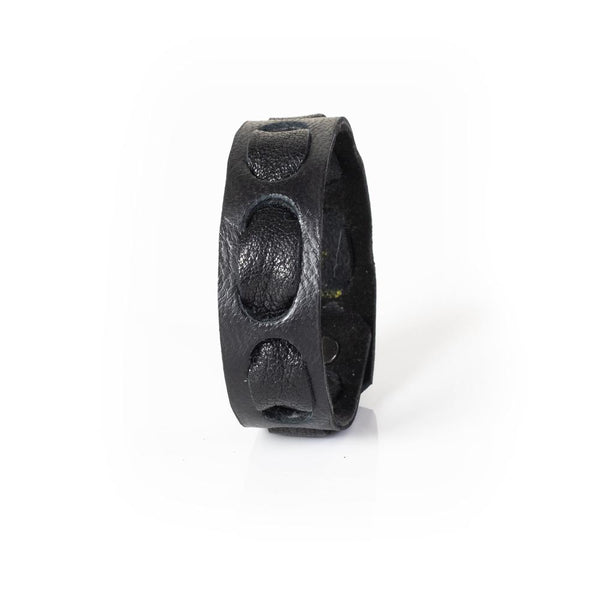 The Tucked Black Leather Cuff