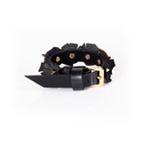 The Flower Leather Bracelet with Studs