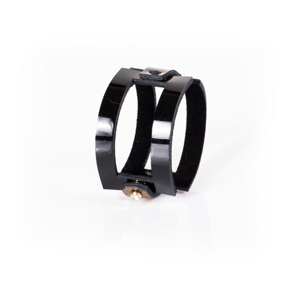 The Golden Rectangular Leather Cuff