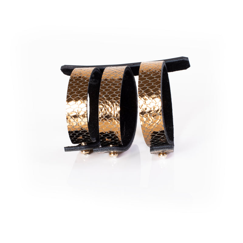 The Golden Parallel Leather Cuff