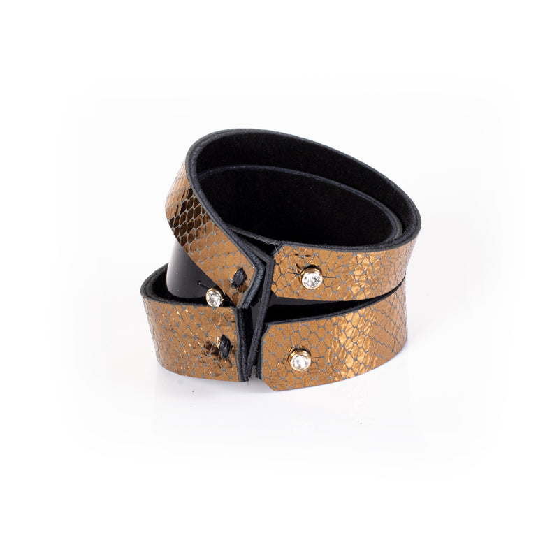 The Golden Wide Leather Cuff