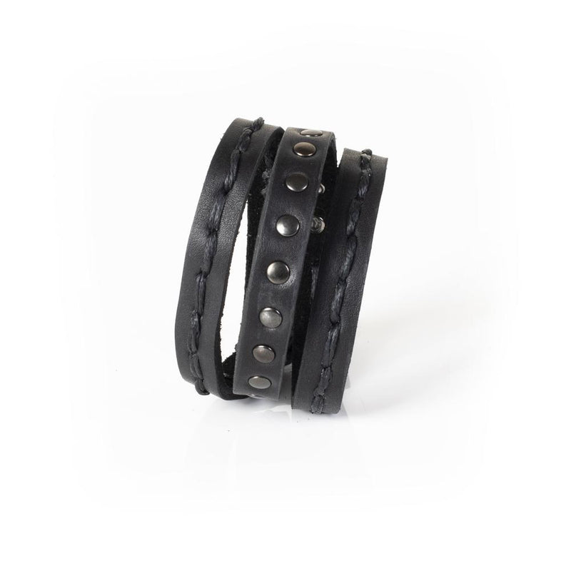The Studded Black Leather Wrap