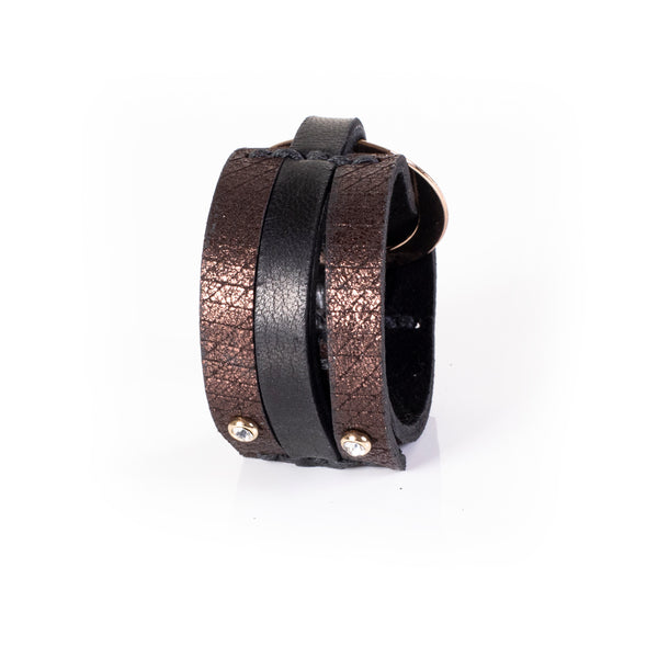 The Circular Brown Leather Cuff