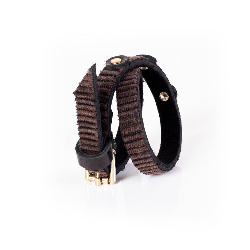 The Suede Double Wrap Bracelet With Gold Studs