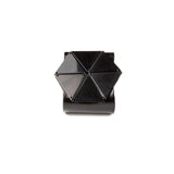 The Hexagon Black Leather Cuff
