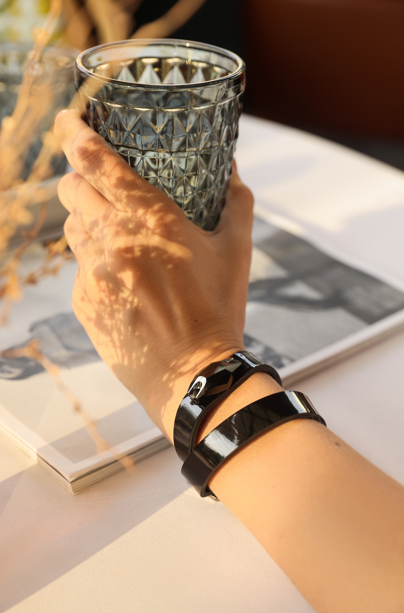 The Shiny Double Wrap Bracelet With Swarovski Crystal