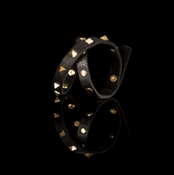 The Black and Gold Double Wrap bracelet with Studs
