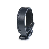 The Slim Stitched Black Leather Bracelet